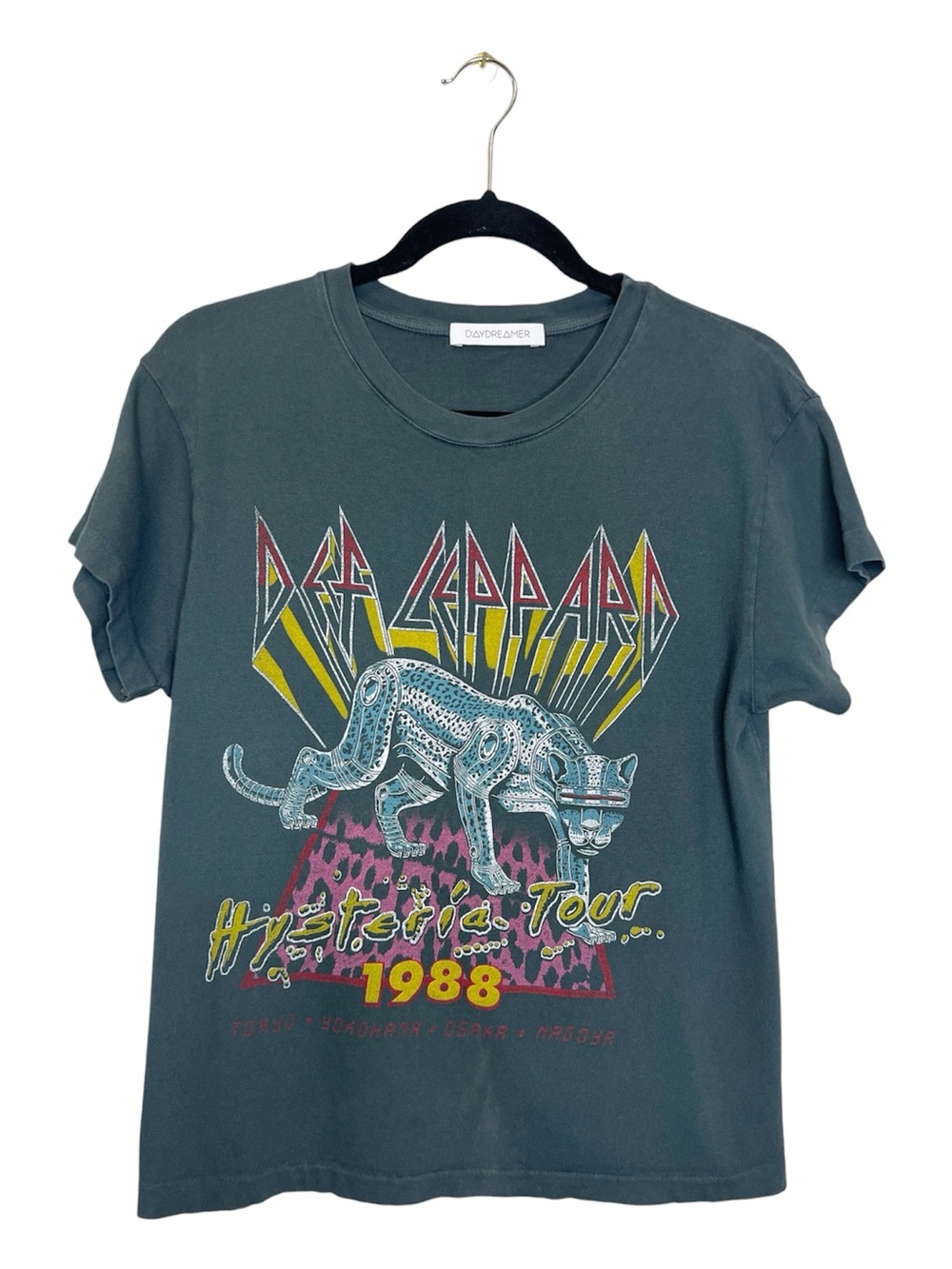DAYDREAMER Def Leppard Japan 1988 Hysteria Tour Graphic Print Tee size Small